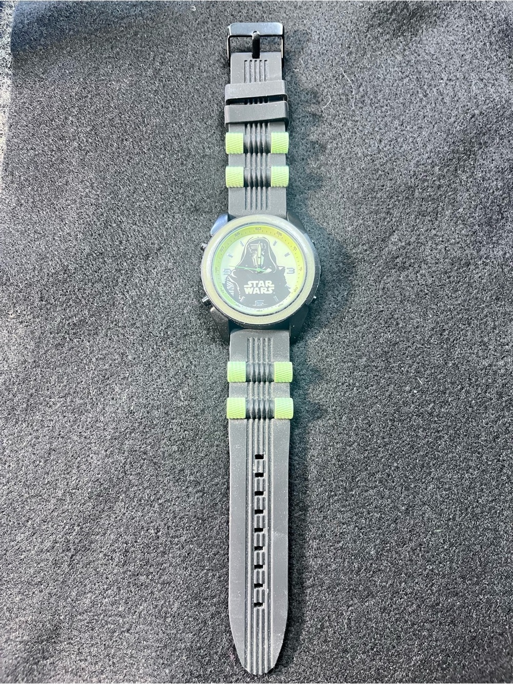 Star Wars Black and Lime Green Kids' Silicone Digital Watch